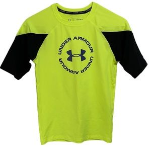 Boys Under Armour Yellow & Black Swim Shirt